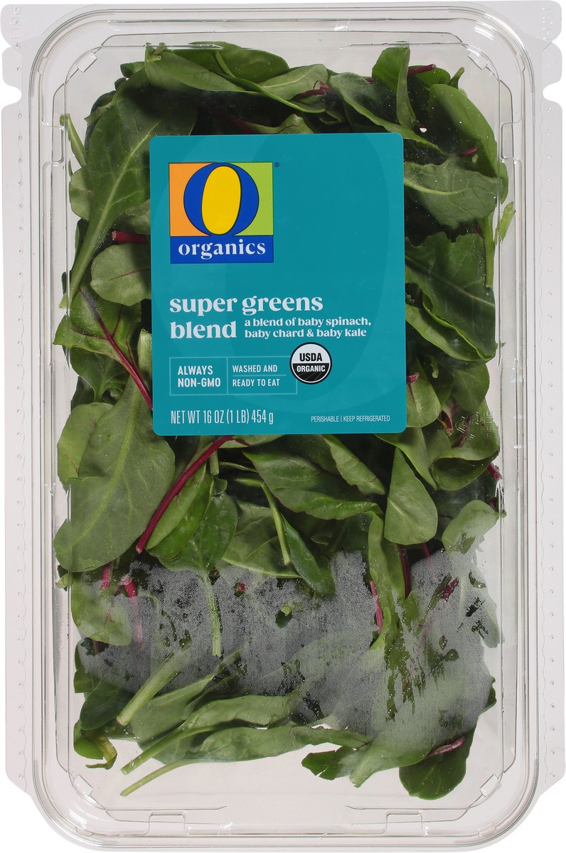 slide 6 of 9, O Organics Organic Super Greens Baby Spinach Baby Chard Baby Kale, 16 oz