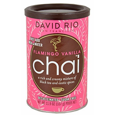 slide 1 of 1, David Rio Flamingo Vanilla Chai Sugar-Free Tea, 11.9 oz