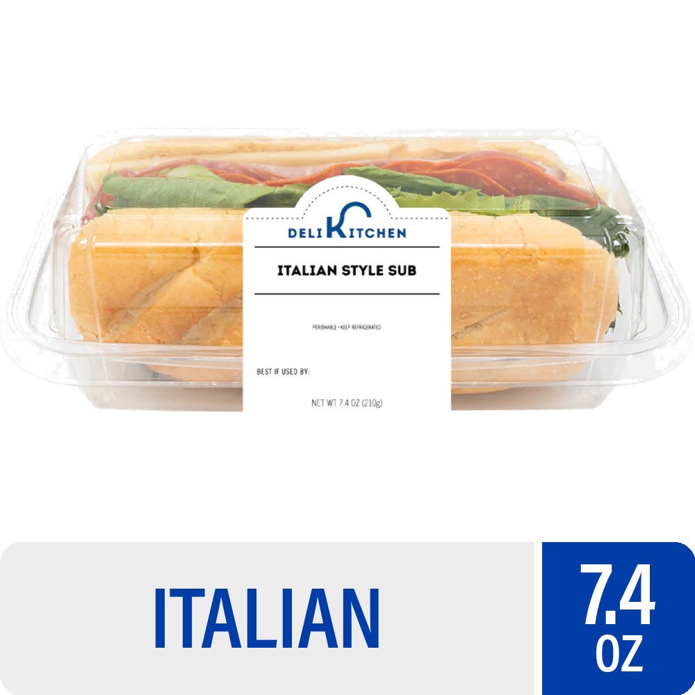 slide 1 of 3, Deli Kitchen Italian Style Sub Sandwich, 7.4 oz