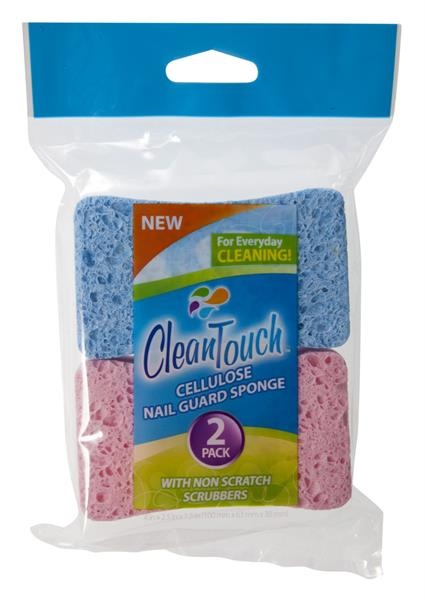 slide 1 of 1, Clean Touch Cellulose Sponge Nail Guard, 2 ct