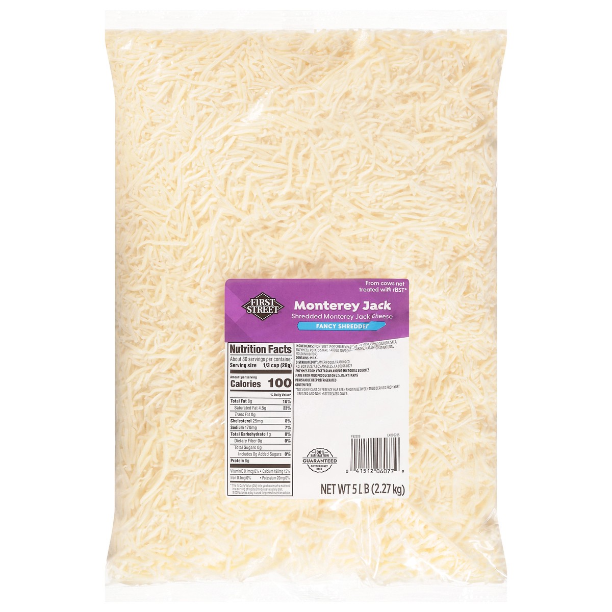 slide 12 of 14, Cb16 First Street Monterey Jack Cheese Fine Shred, 5 lb