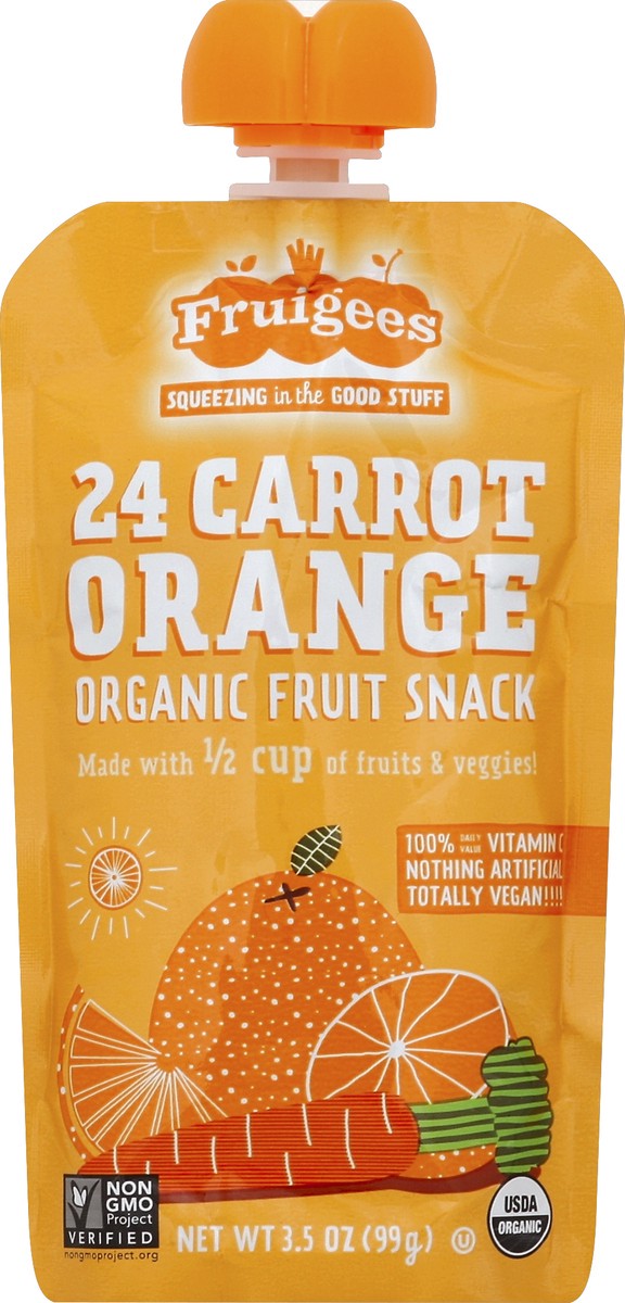 slide 2 of 2, Fruigees 24 Carrot Orange Organic Fruit Snack Squeeze Pack, 3.5 oz