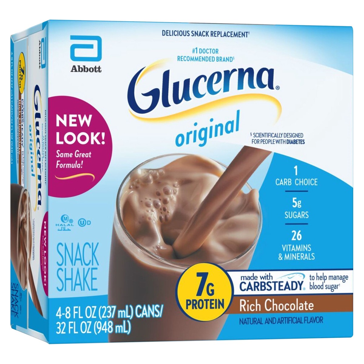 slide 2 of 4, Glucerna Chocolate Shake, 4/8 oz