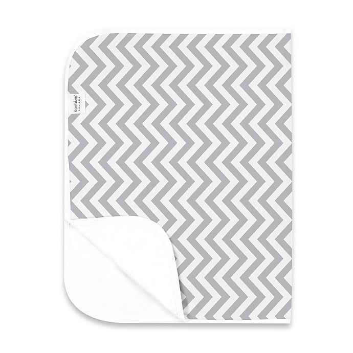 slide 1 of 3, kushies Deluxe Flannel Chevron Changing Pad - Grey, 1 ct