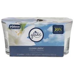 Glade Clean Linen Candles 2 - 4.08 oz Each