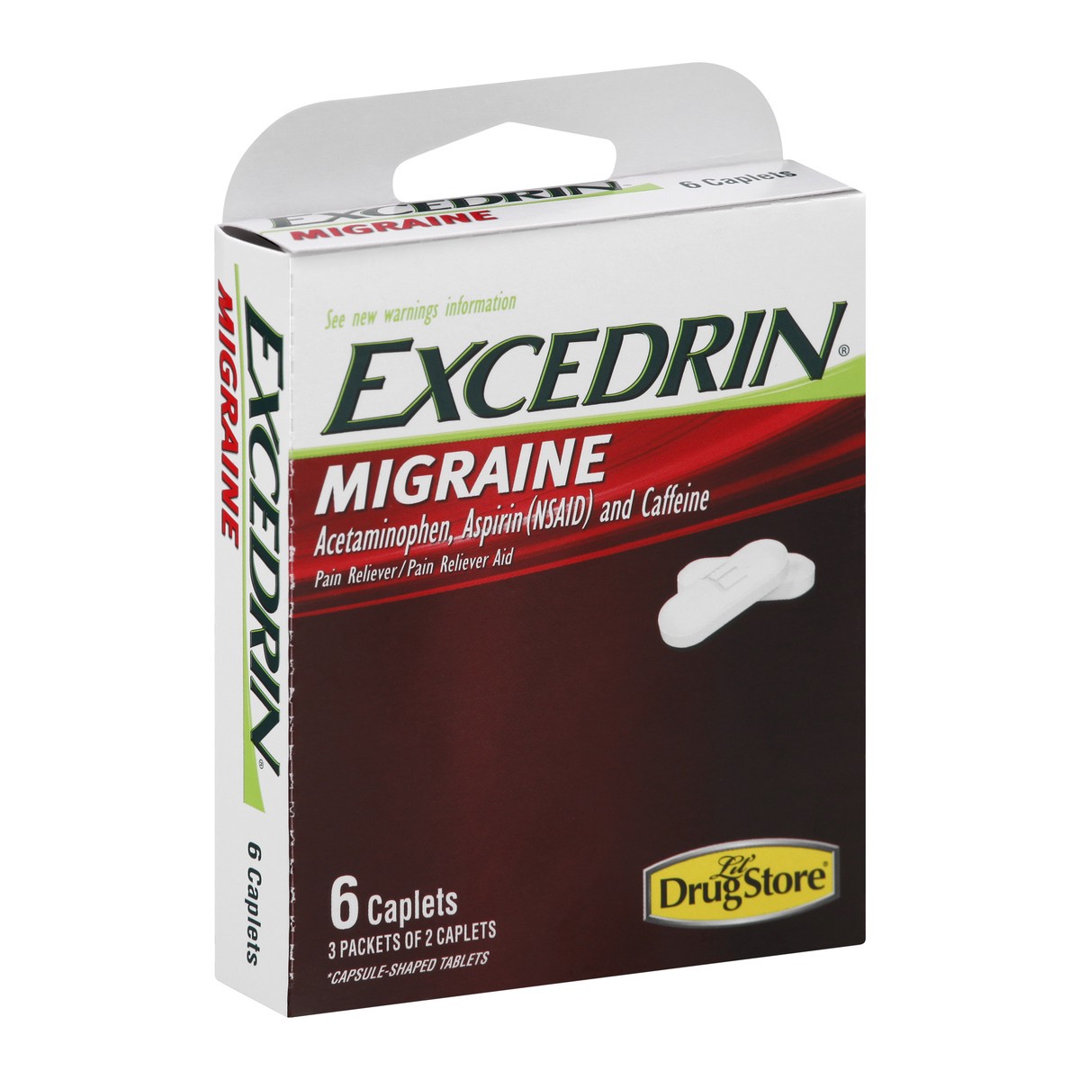 slide 8 of 11, Excedrin Pain Reliever, Migraine, Caplets, 6 ct