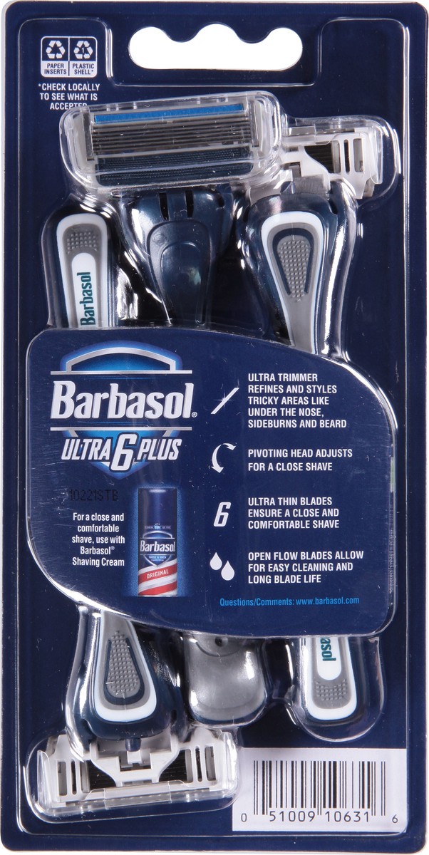 slide 6 of 9, Barbasol Ult Plus Razor 6Blade, 3 ct