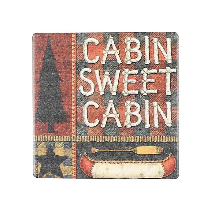 slide 1 of 1, Thirstystone Occasions Cabin Sweet Cabin Square Coaster, 1 ct