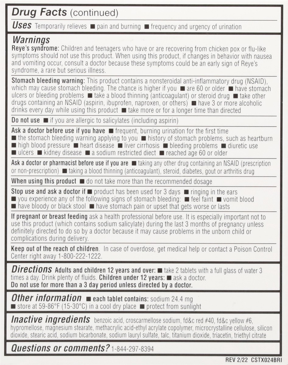 slide 10 of 14, Cystex Urinary Pain Relief 24ct, 24 ct