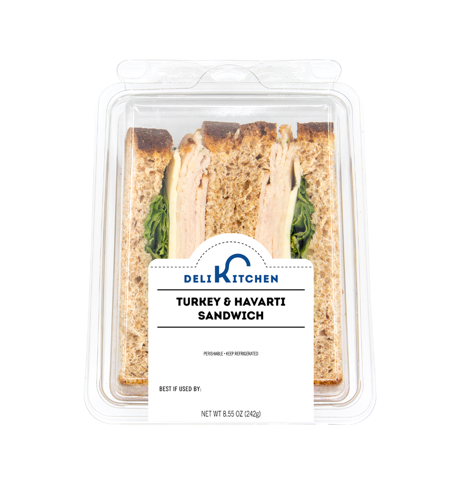 slide 1 of 1, Deli Kitchen Turkey & Havarti Sandwhich, 8.55 oz