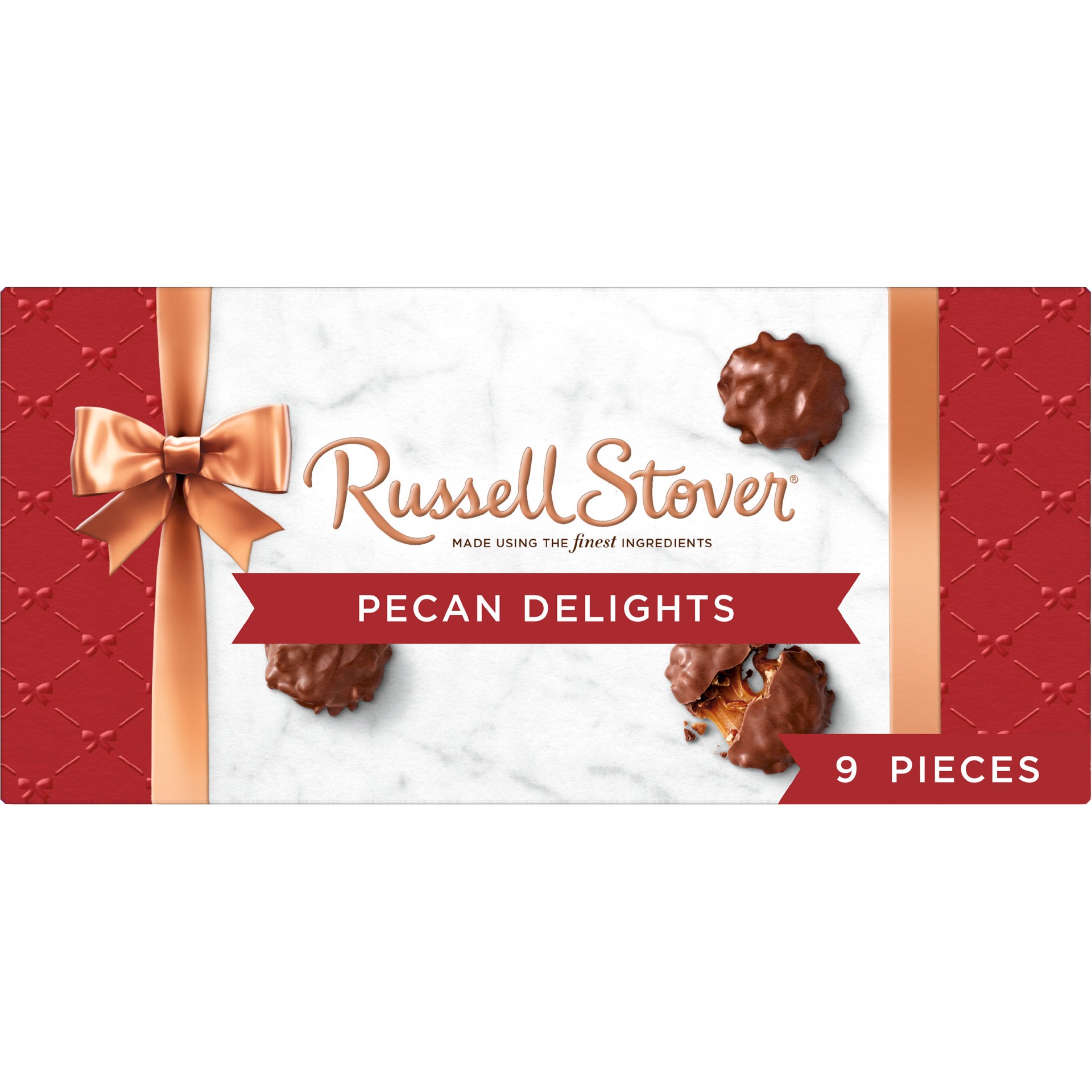 slide 1 of 8, Russell Stover Pecan Delights Copper Bowline Box, 8.1 oz