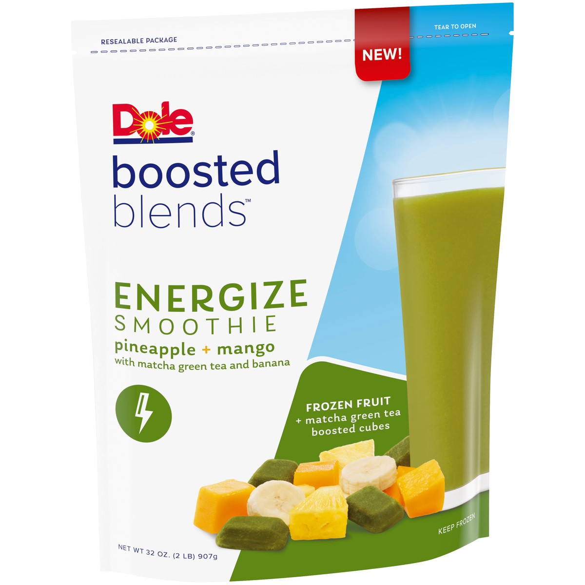 slide 2 of 9, Dole Boosted Smoothies, Energy Day, 32 oz