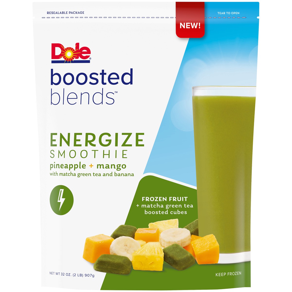 slide 3 of 9, Dole Boosted Smoothies, Energy Day, 32 oz
