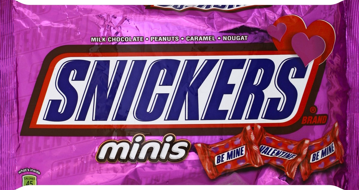 slide 2 of 6, Snickers Valentine's Minis Size Chocolate Candy Bars 11.5-Ounce Bag, 11.5 oz