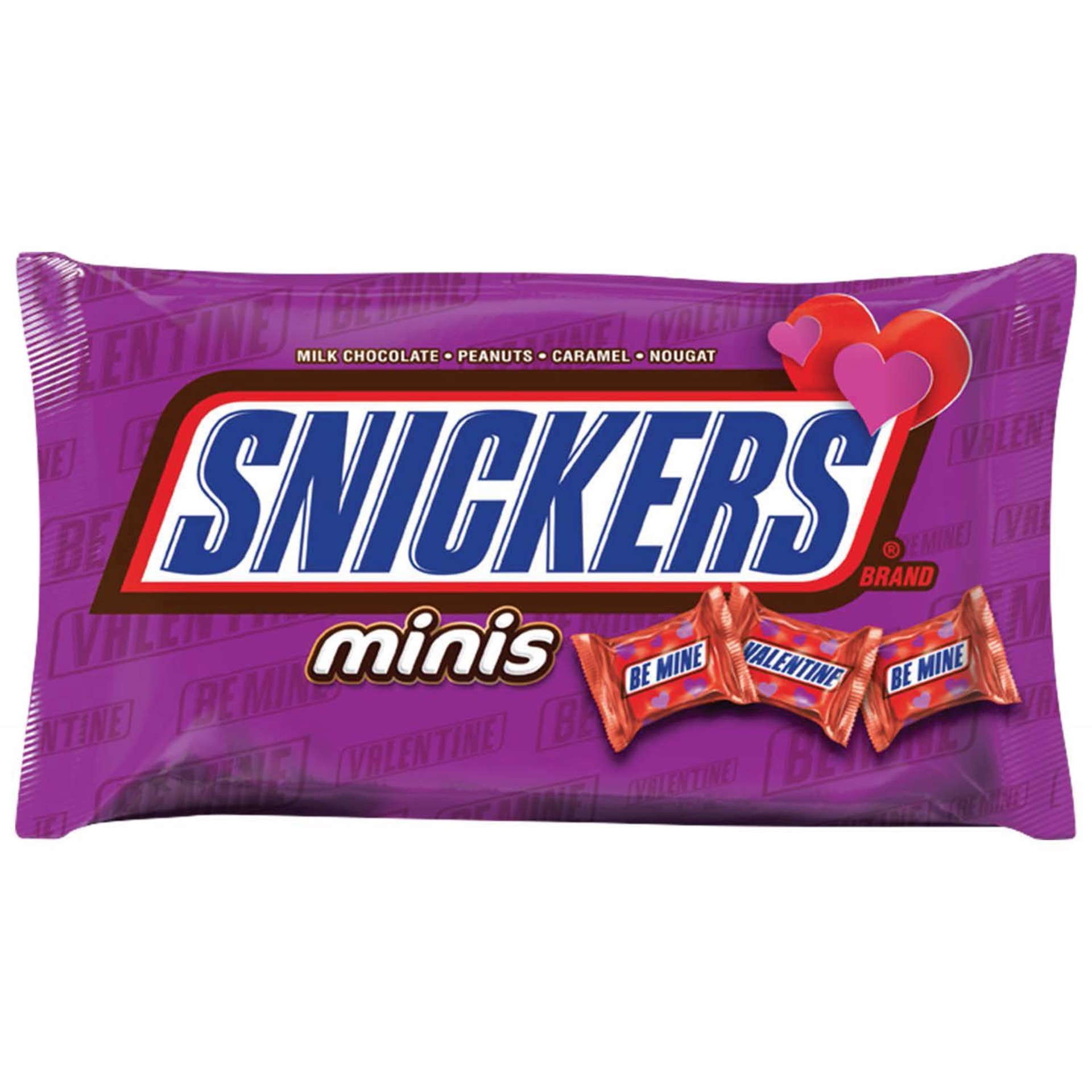 slide 1 of 6, Snickers Valentine's Minis Size Chocolate Candy Bars 11.5-Ounce Bag, 11.5 oz