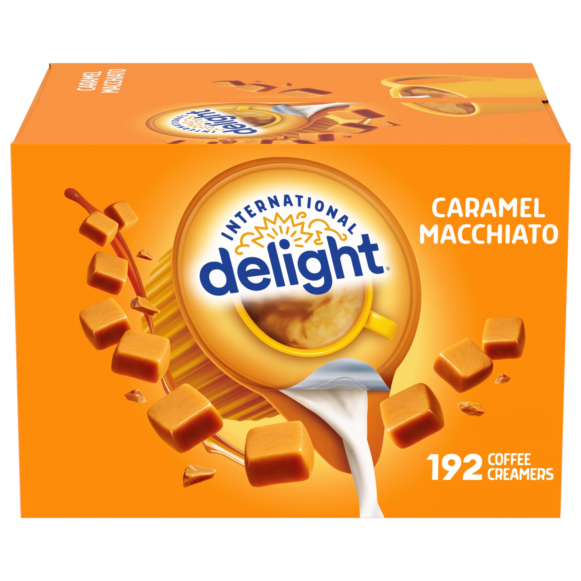 slide 1 of 5, International Delight Coffee Creamer Singles, Caramel Macchiato, 192 Count, 192 pk