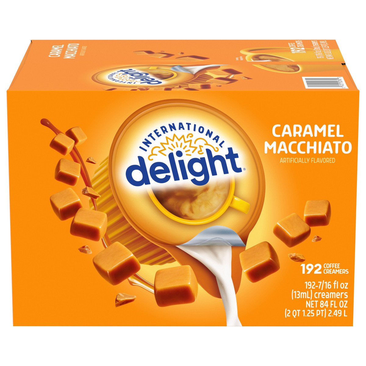 slide 1 of 5, International Delight Caramel Macchiato Coffee Creamer Singles, 192 Count, 192 ct