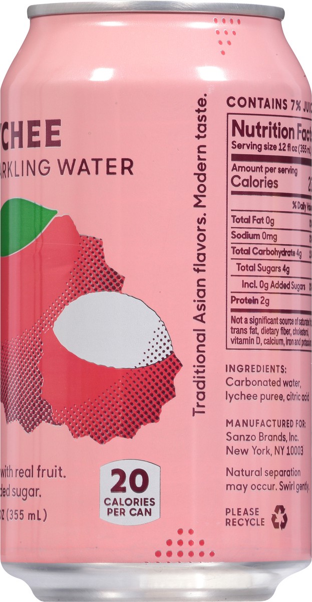 slide 8 of 9, Sanzo Lychee Sparkling Water 12 fl oz, 12 oz