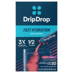DripDrop Juicy Variety Electrolyte Drink Mix - 20 x 10 g Sticks