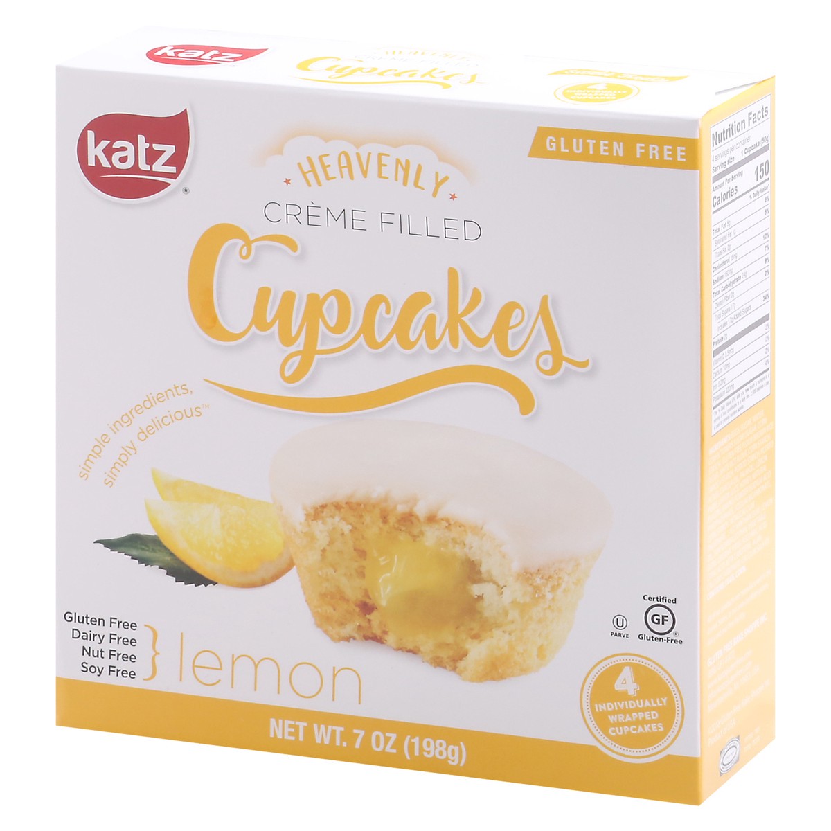 slide 2 of 12, Katz Creme Filled Cupcakes - Lemon, 7 oz