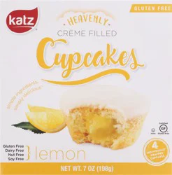 Katz Creme Filled Lemon Cupcakes 4 ea