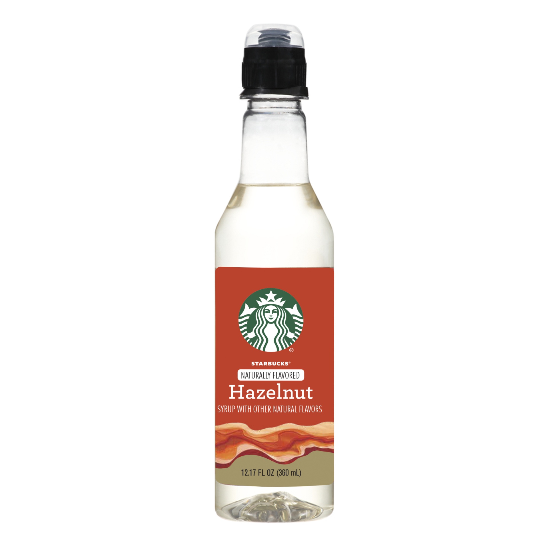 slide 1 of 1, Starbucks Naturally Flavored Hazelnut Coffee Syrup, 1 bottle of 12.7 fl. oz. (360 mL), 12.17 oz