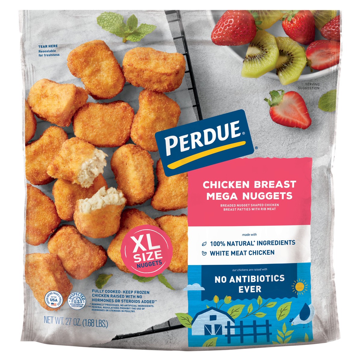 slide 6 of 8, PERDUE XL Breaded Chicken Breast Mega Nuggets, 27 oz, 27 oz