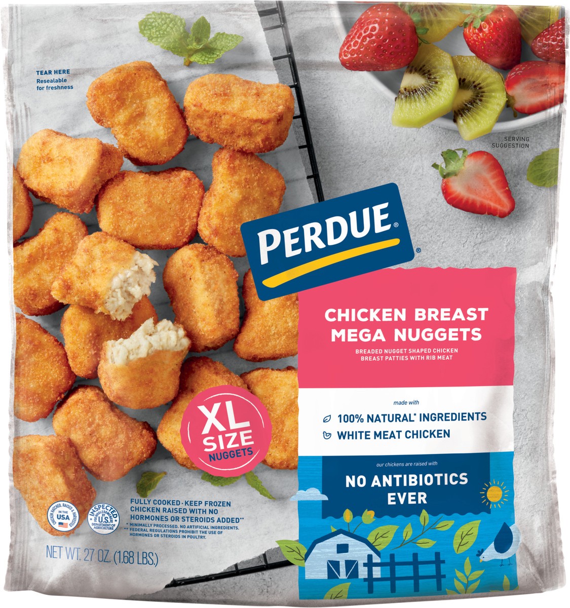 slide 8 of 8, PERDUE XL Breaded Chicken Breast Mega Nuggets, 27 oz, 27 oz