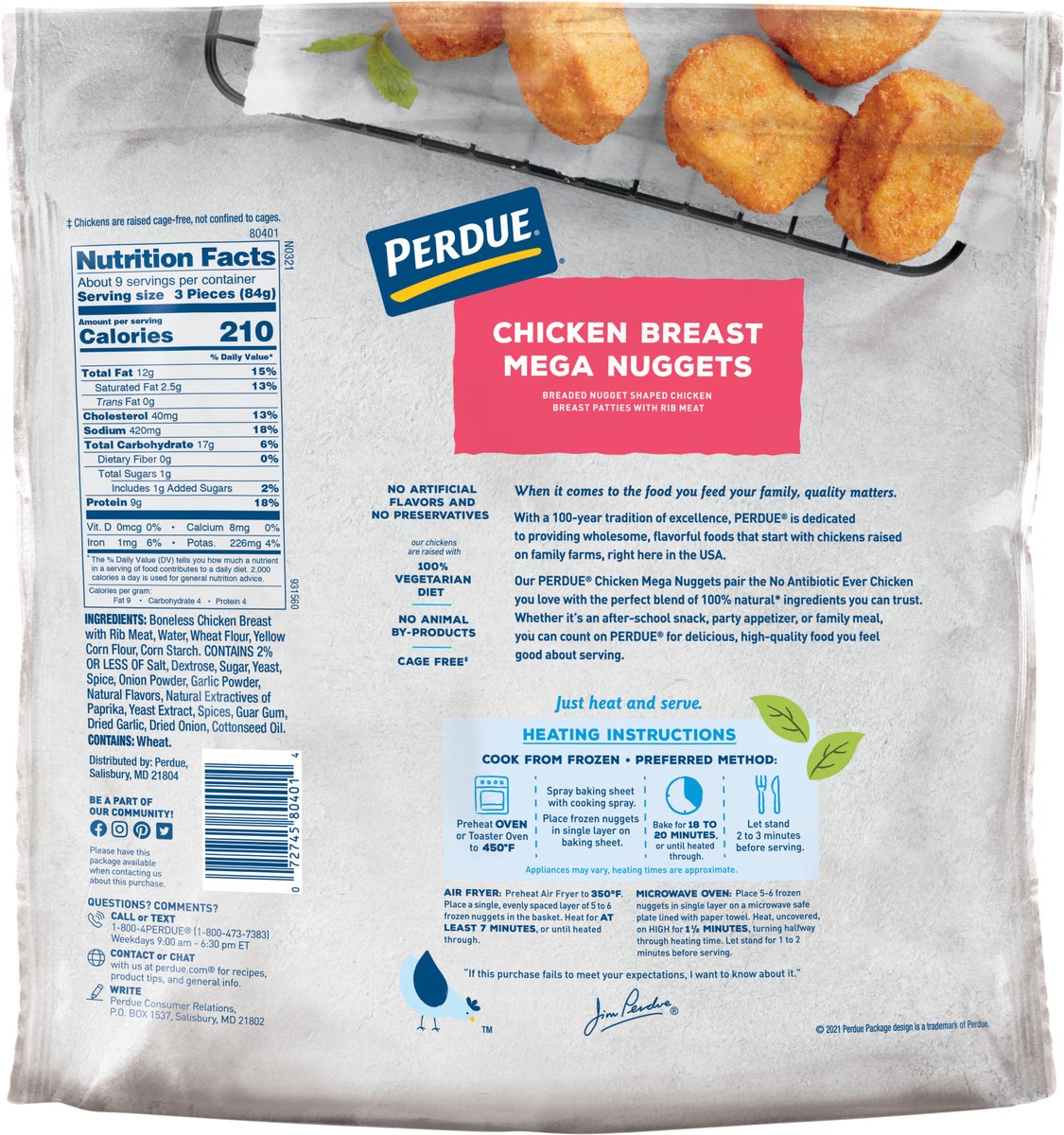 slide 7 of 8, PERDUE XL Breaded Chicken Breast Mega Nuggets, 27 oz, 27 oz