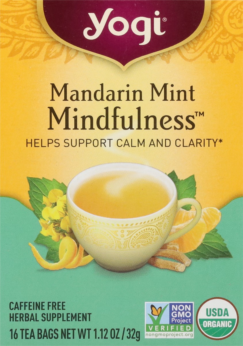 slide 3 of 12, Yogi Mindfulness Mandarin Mint Herbal Tea Bags, 16 ct