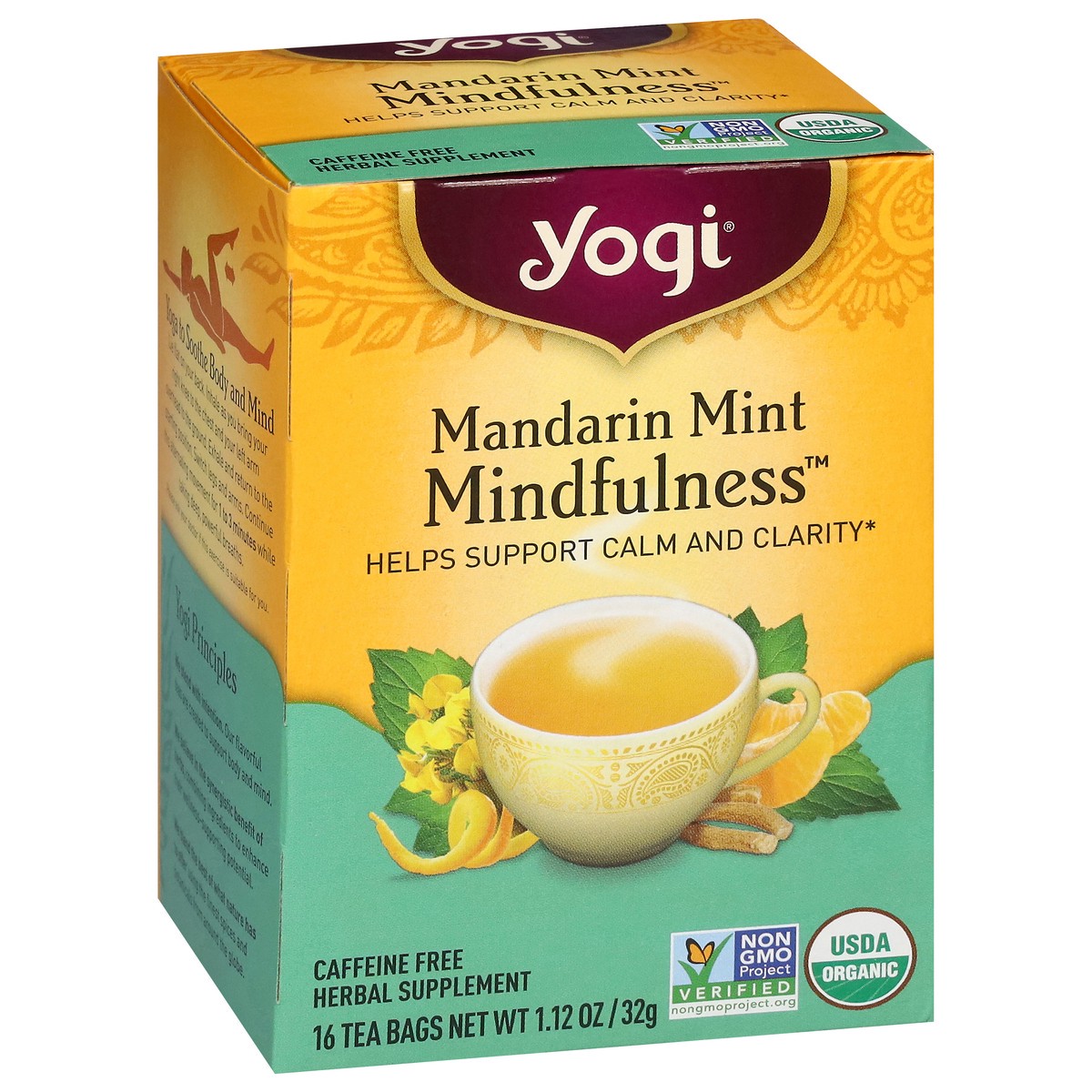 slide 12 of 12, Yogi Mindfulness Mandarin Mint Herbal Tea Bags, 16 ct