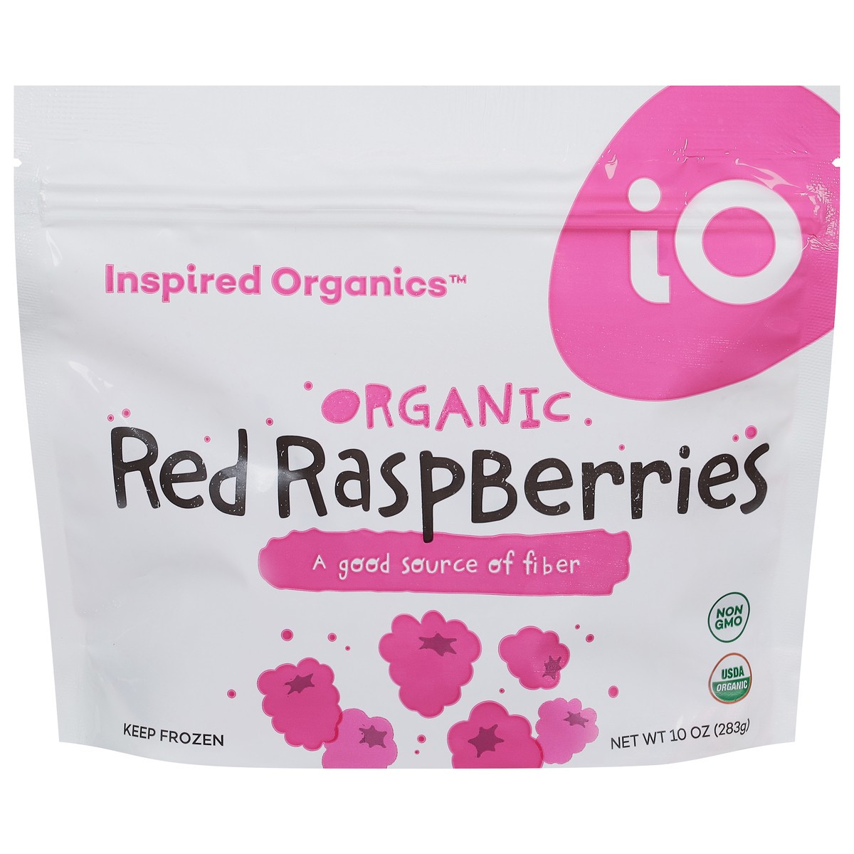 slide 1 of 13, Inspired Organics Io Brand Organic Raspberries Red, 10 oz