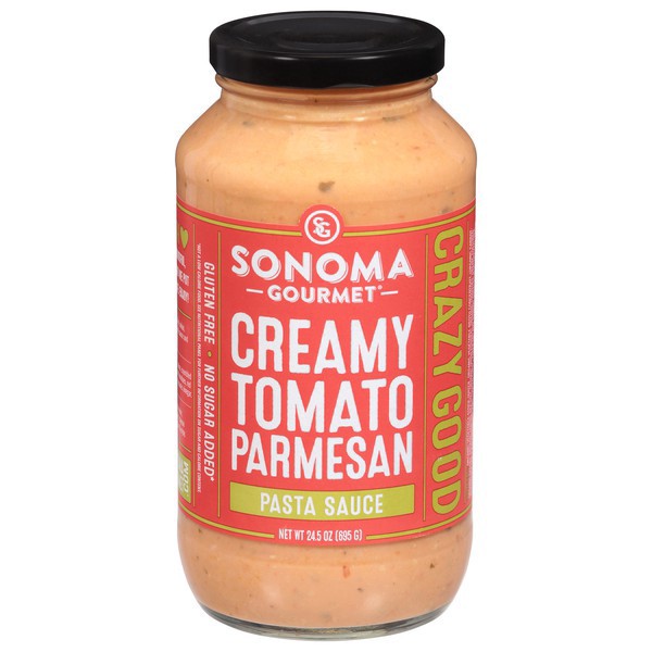 slide 1 of 1, Sonoma Gourmet Creamy Tomato Parmesan Pasta Sauce, 24.5 oz