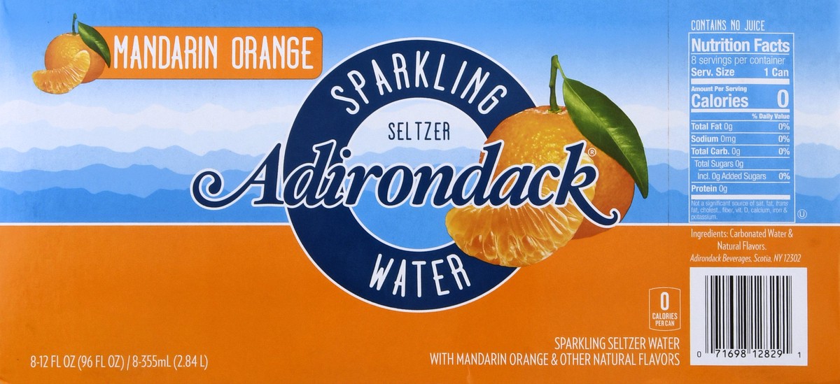 slide 4 of 9, Adirondack Mandarin Orange Sparkling Water - 8 ct, 8 ct