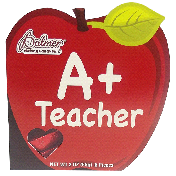 slide 1 of 1, Palmer Candy Valentine's Teacher Apple Candy Box, 2 oz