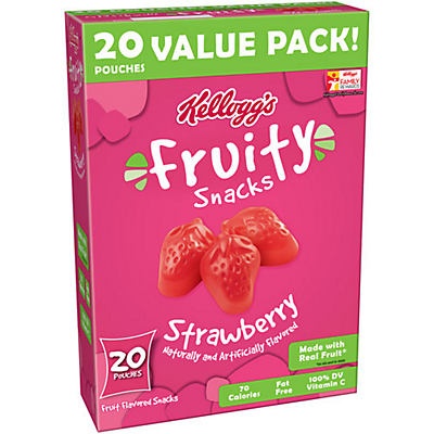 slide 1 of 1, Kellogg's Fruity Snacks Strawberry Flavored, 20 ct