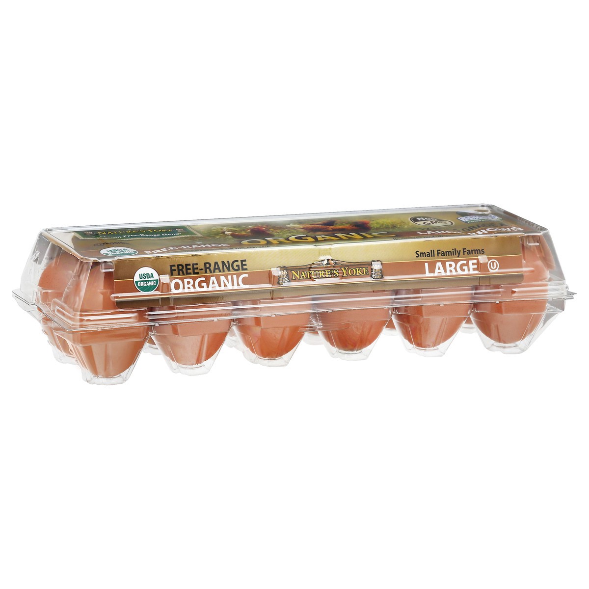 slide 5 of 12, Nature's Yoke Large Free-Range Brown Organic Eggs 12.0 ea, 12 ct