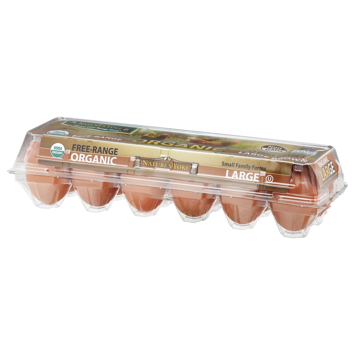 slide 9 of 12, Nature's Yoke Large Free-Range Brown Organic Eggs 12.0 ea, 12 ct