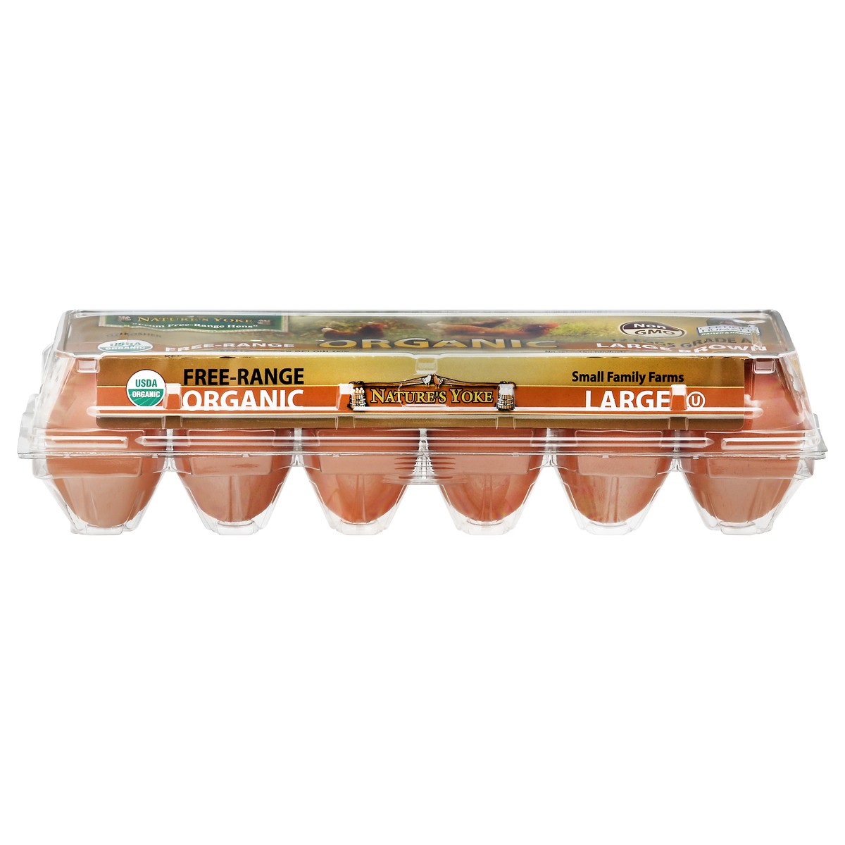 slide 1 of 12, Nature's Yoke Large Free-Range Brown Organic Eggs 12.0 ea, 12 ct