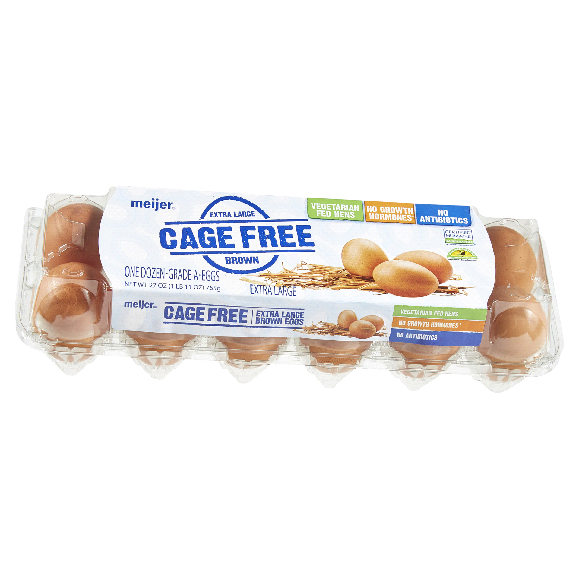 slide 5 of 29, Meijer Cage Free Extra Large Brown Eggs, Dozen, 12 EA     