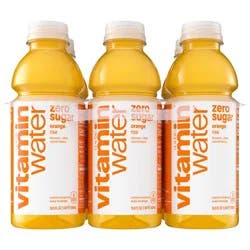 vitaminwater zero sugar rise, electrolyte enhanced water w/ vitamins, orange drinks, 16.9 fl oz, 6 Pack