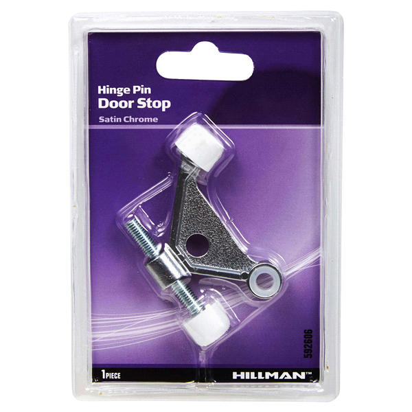 slide 1 of 1, Hillman Hinge Pin Door Stop Satin Chrome, 1 ct