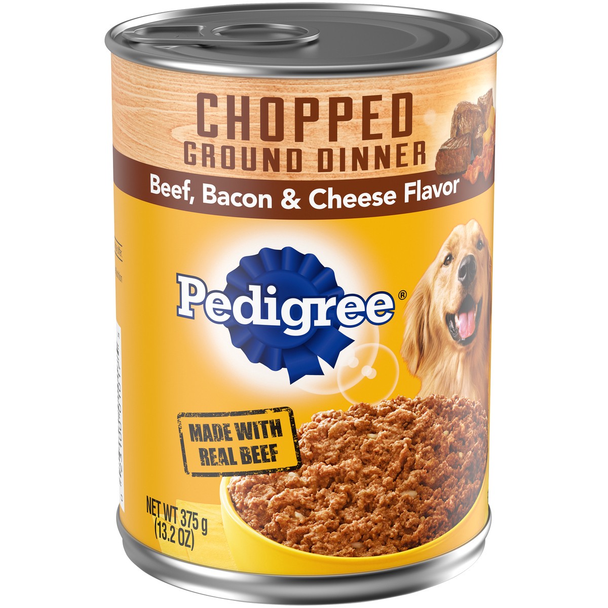 slide 4 of 9, Pedigree Chopped Ground Dinner Beef, Bacon & Cheese Flavor Food for Dogs 13.2 oz, 13 oz