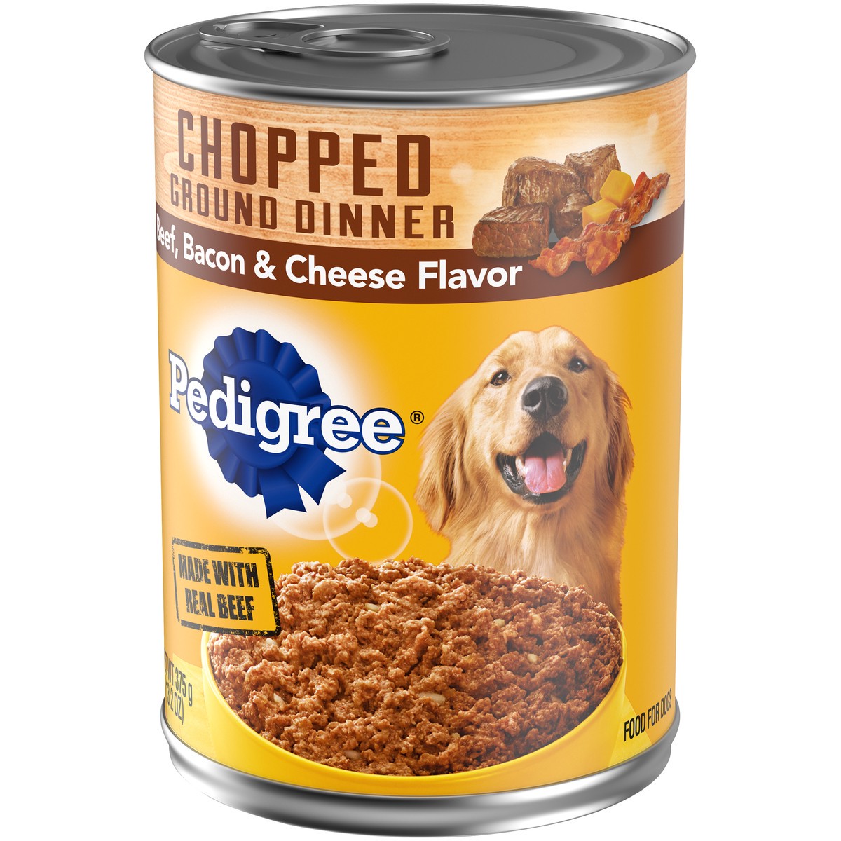 slide 3 of 9, Pedigree Chopped Ground Dinner Beef, Bacon & Cheese Flavor Food for Dogs 13.2 oz, 13 oz