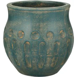 Blue Orange Pottery Manchester Design Clay Planter - Teal