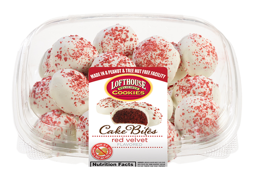 slide 1 of 1, Lofthouse Patriotic Cake Bites Red Velvet, 8 oz