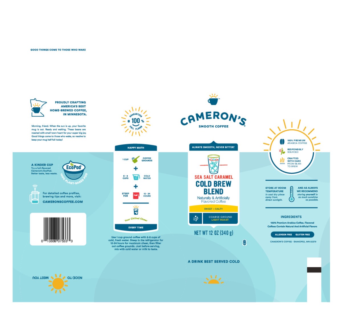 slide 3 of 7, Cameron's Light Roast Smooth Sea Salt Caramel Coffee 12 oz, 12 oz