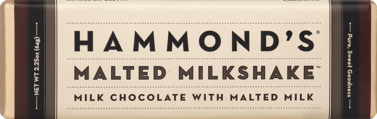 slide 1 of 6, Hammond's Malted Milkshake Milk Chocolate Bar, 2.25 oz