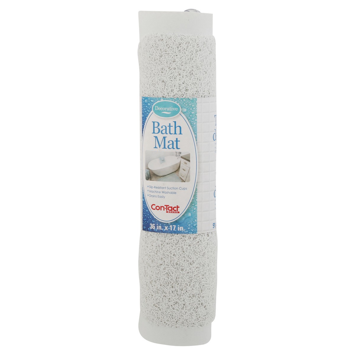 slide 8 of 9, Con-Tact Decorative Grip-White Bath Mat 1 ea, 1 ct