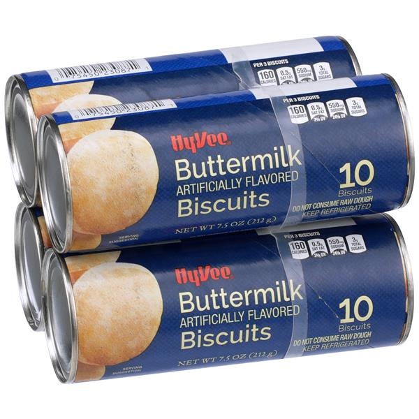 slide 1 of 1, Hy-vee Buttermilk Flavored Biscuits, 10 ct